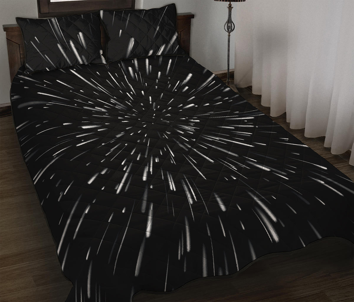 Galaxy Hyperspace Print Quilt Bed Set