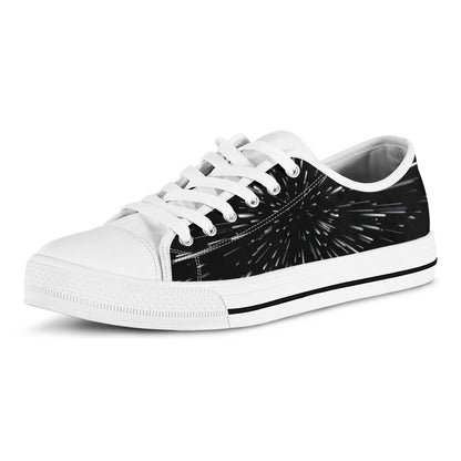 Galaxy Hyperspace Print White Low Top Shoes