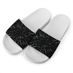 Galaxy Hyperspace Print White Slide Sandals