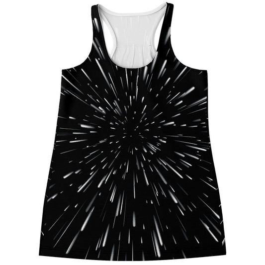 Galaxy Hyperspace Print Women's Racerback Tank Top