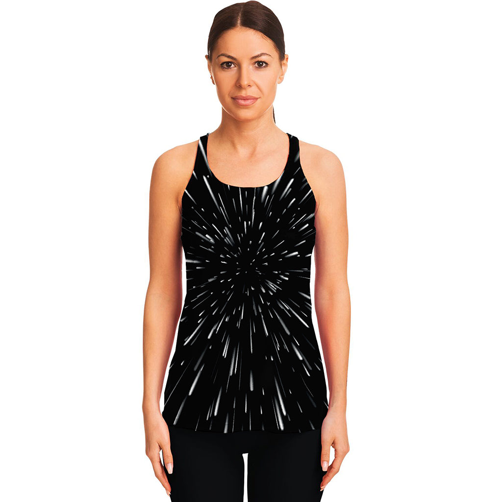 Galaxy Hyperspace Print Women's Racerback Tank Top