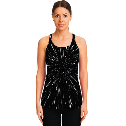 Galaxy Hyperspace Print Women's Racerback Tank Top