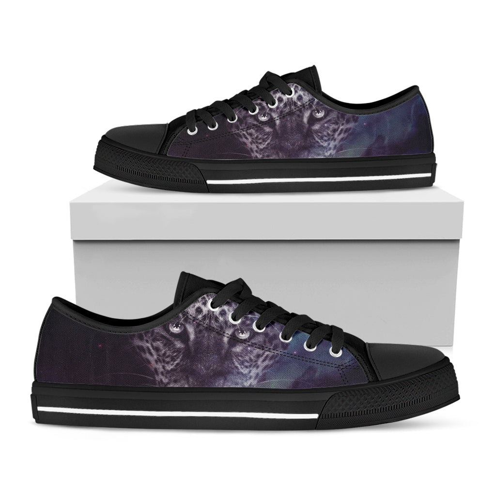 Galaxy Jaguar Print Black Low Top Shoes