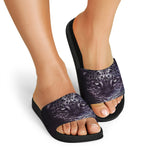 Galaxy Jaguar Print Black Slide Sandals