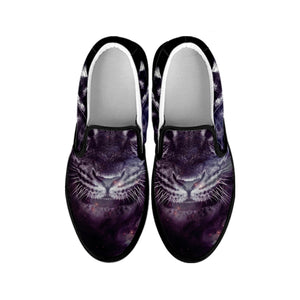 Galaxy Jaguar Print Black Slip On Shoes