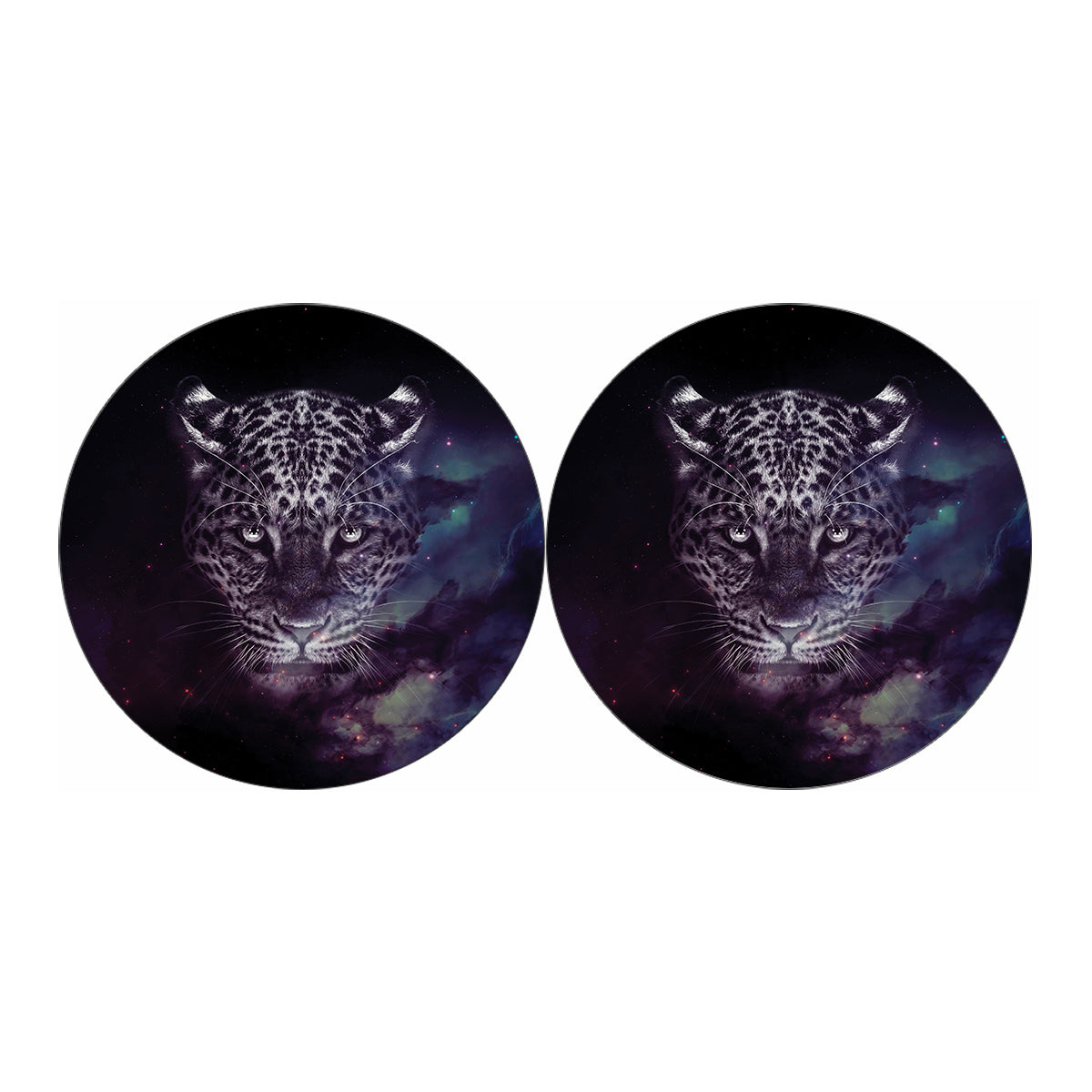 Galaxy Jaguar Print Car Coasters