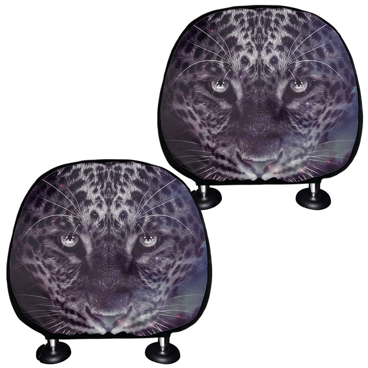 Galaxy Jaguar Print Car Headrest Covers