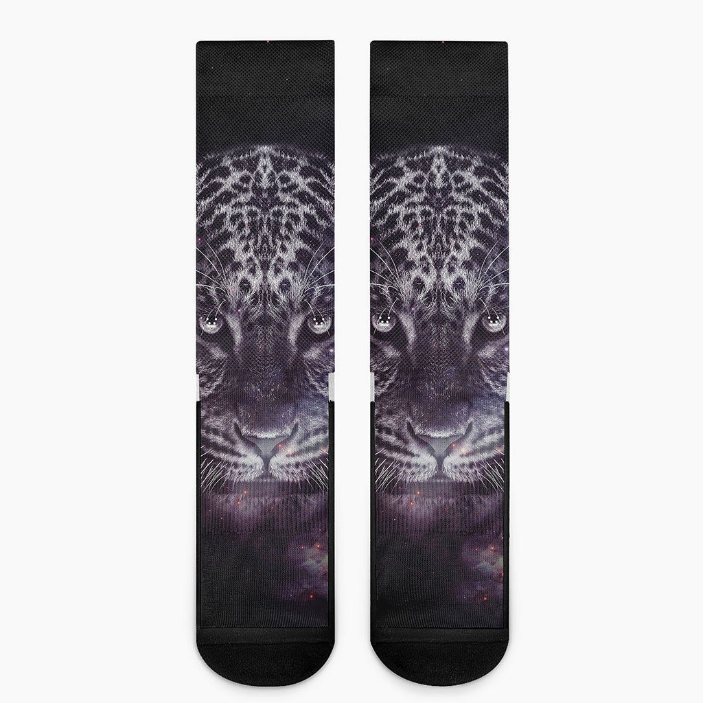Galaxy Jaguar Print Crew Socks