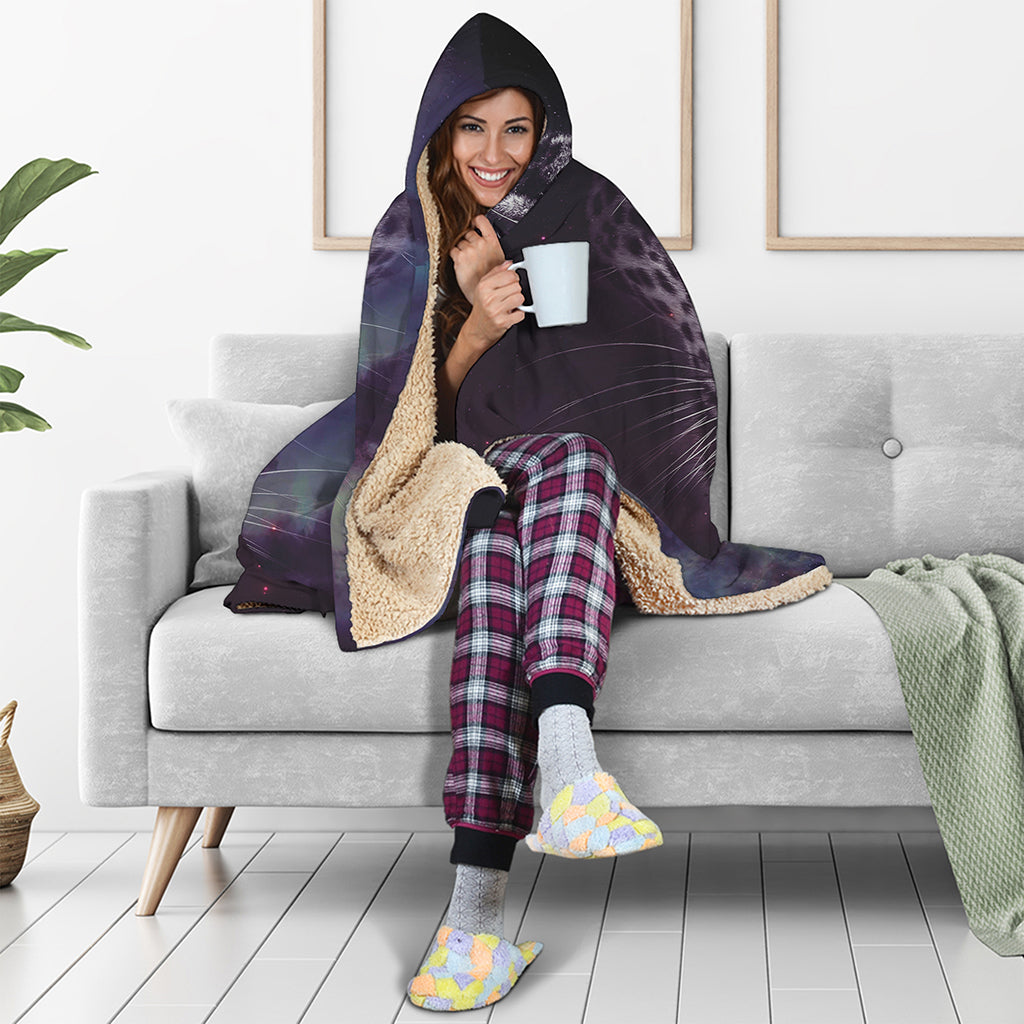 Galaxy Jaguar Print Hooded Blanket