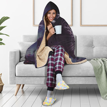 Galaxy Jaguar Print Hooded Blanket