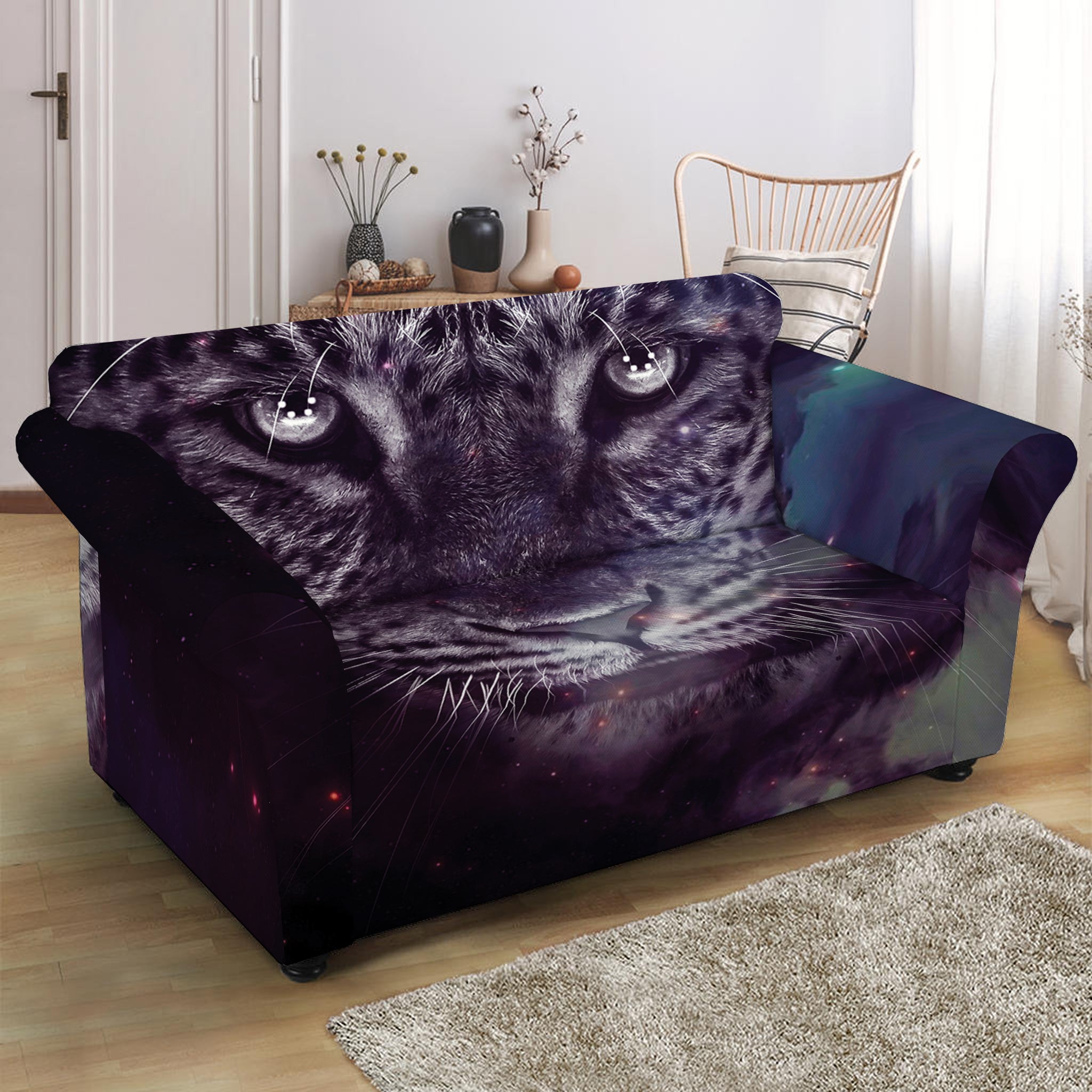 Galaxy Jaguar Print Loveseat Slipcover