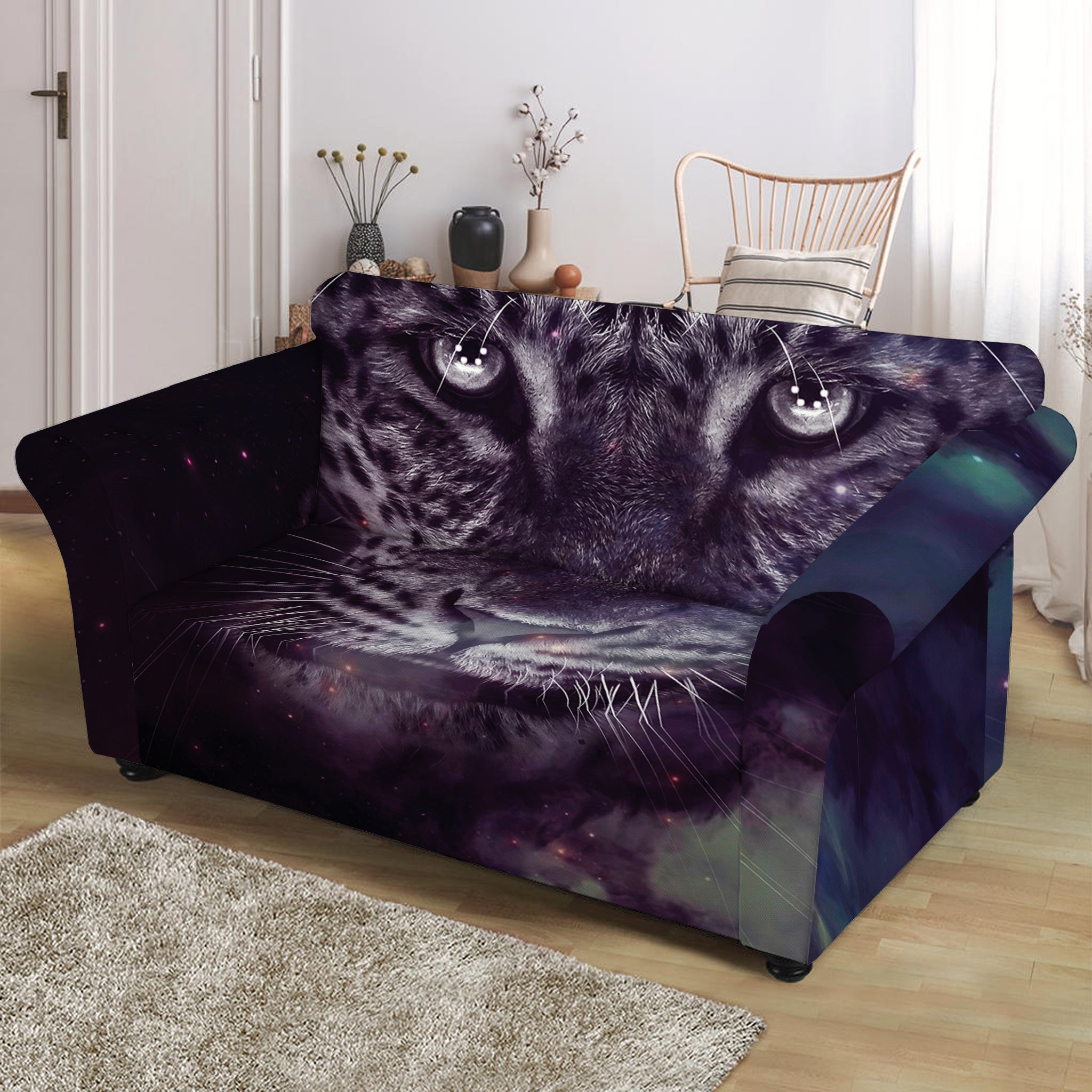 Galaxy Jaguar Print Loveseat Slipcover