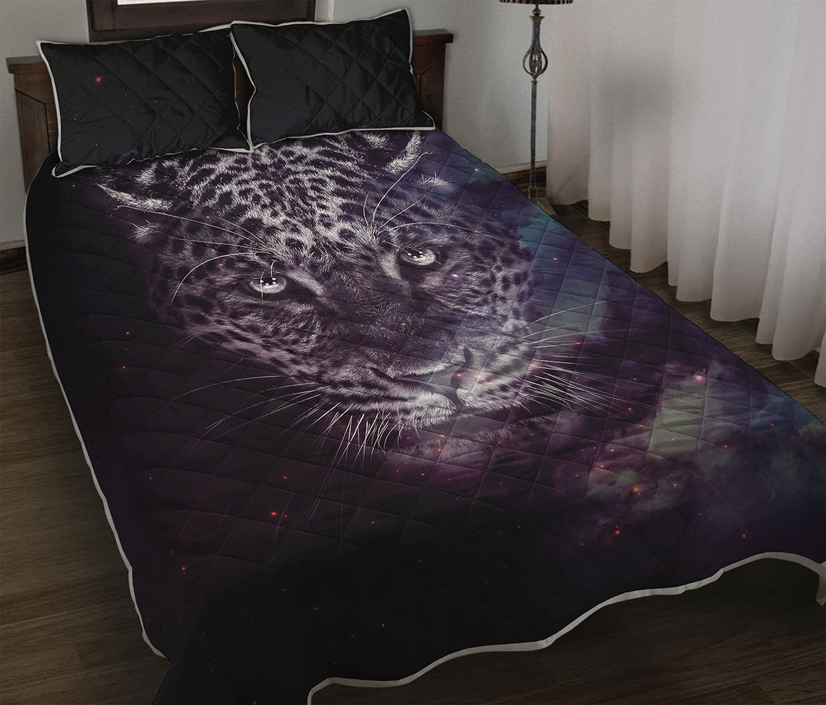 Galaxy Jaguar Print Quilt Bed Set