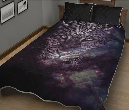 Galaxy Jaguar Print Quilt Bed Set
