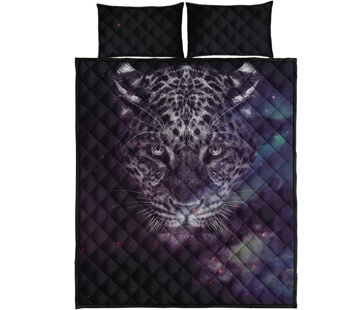 Galaxy Jaguar Print Quilt Bed Set