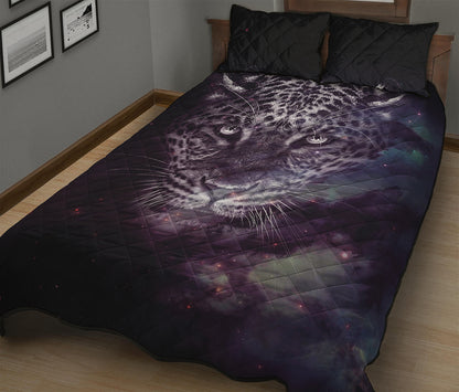 Galaxy Jaguar Print Quilt Bed Set
