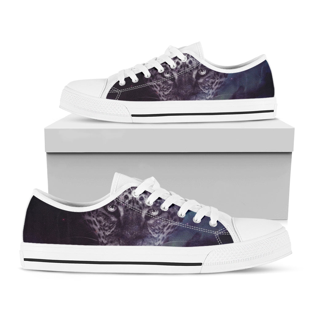 Galaxy Jaguar Print White Low Top Shoes