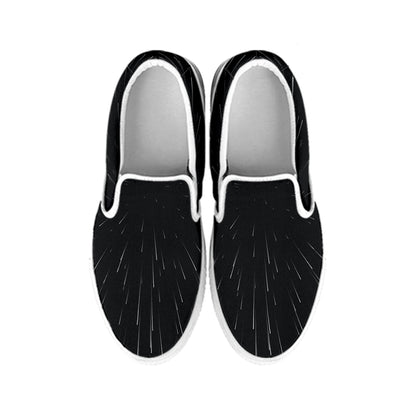 Galaxy Lightspeed Print White Slip On Shoes
