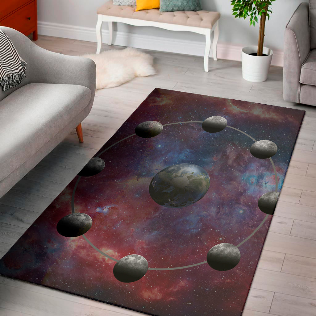Galaxy Lunar Phase Print Area Rug