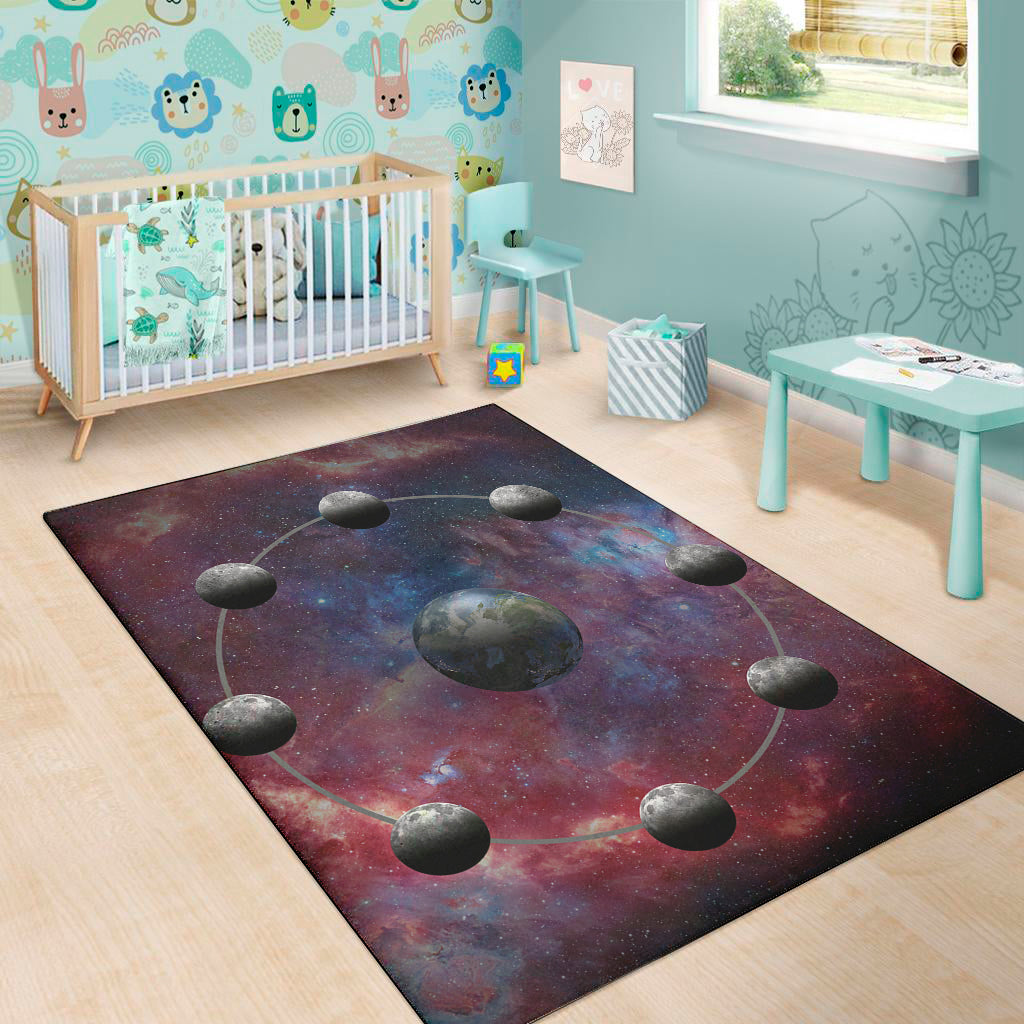 Galaxy Lunar Phase Print Area Rug