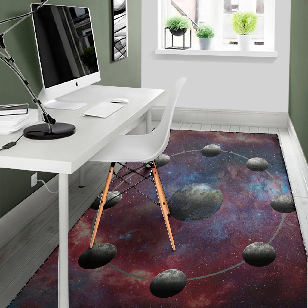 Galaxy Lunar Phase Print Area Rug