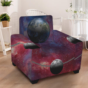 Galaxy Lunar Phase Print Armchair Slipcover