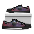 Galaxy Lunar Phase Print Black Low Top Sneakers