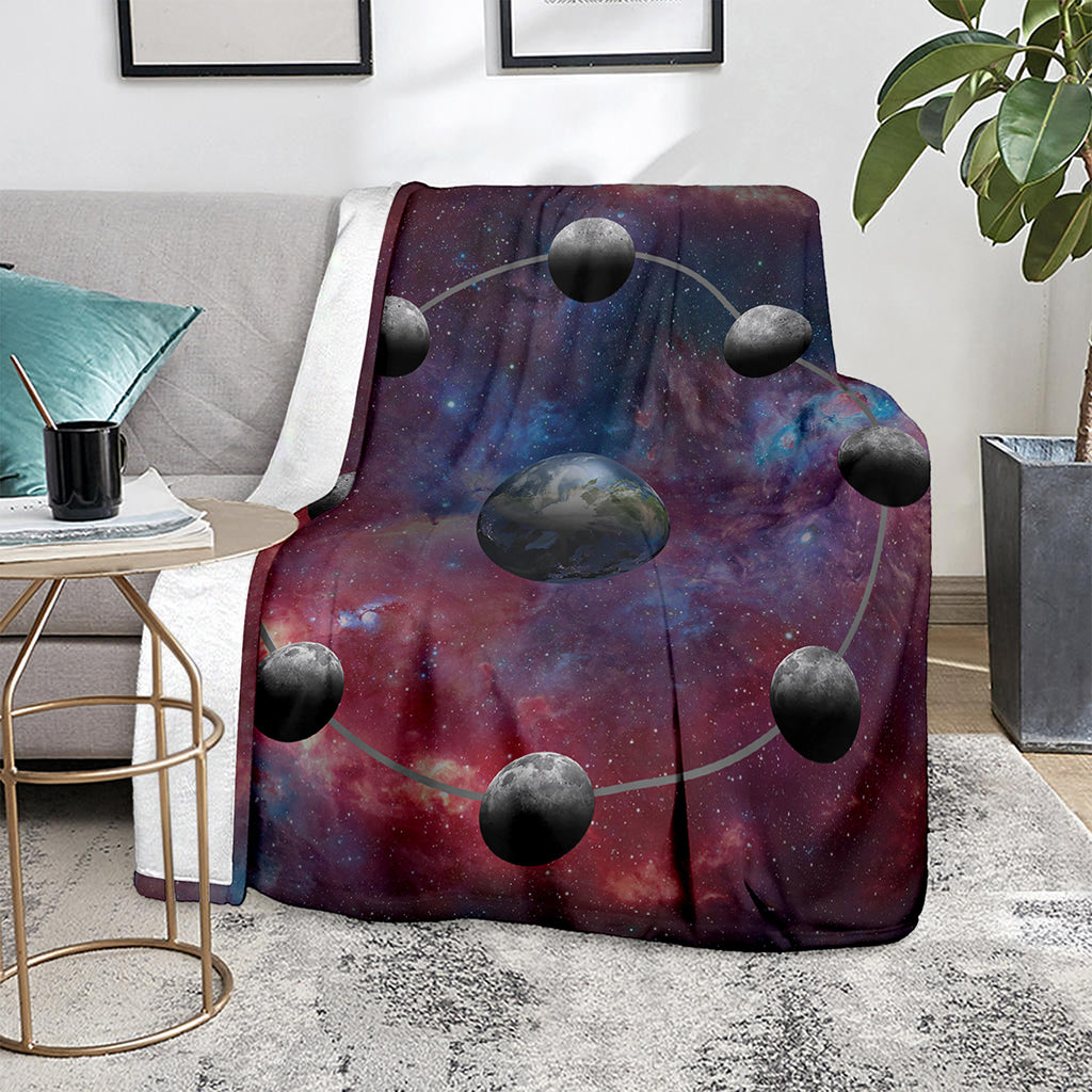 Galaxy Lunar Phase Print Blanket