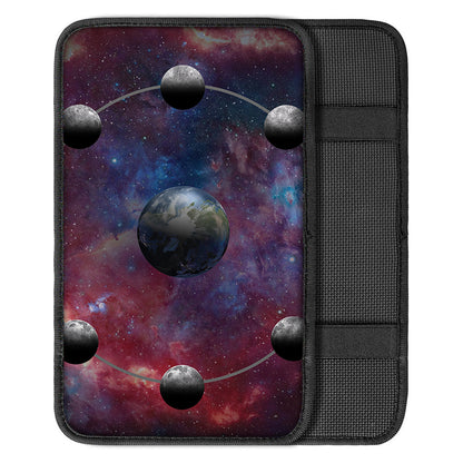 Galaxy Lunar Phase Print Car Center Console Cover