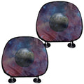 Galaxy Lunar Phase Print Car Headrest Covers