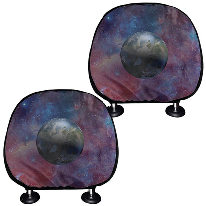 Galaxy Lunar Phase Print Car Headrest Covers