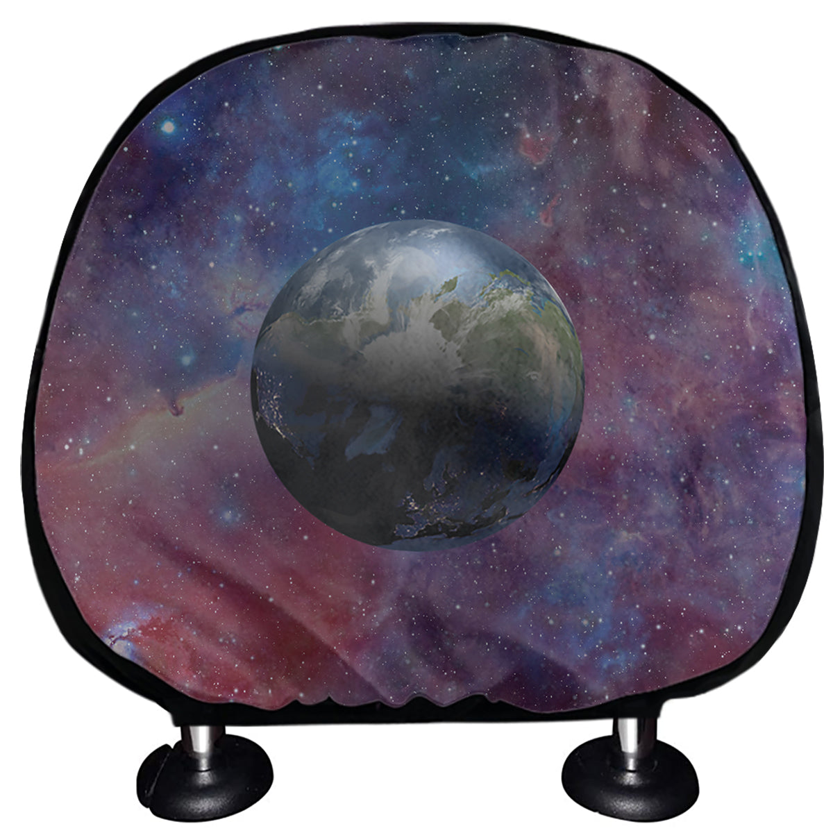 Galaxy Lunar Phase Print Car Headrest Covers