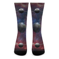 Galaxy Lunar Phase Print Crew Socks