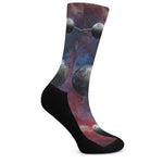 Galaxy Lunar Phase Print Crew Socks
