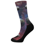 Galaxy Lunar Phase Print Crew Socks