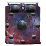 Galaxy Lunar Phase Print Duvet Cover Bedding Set