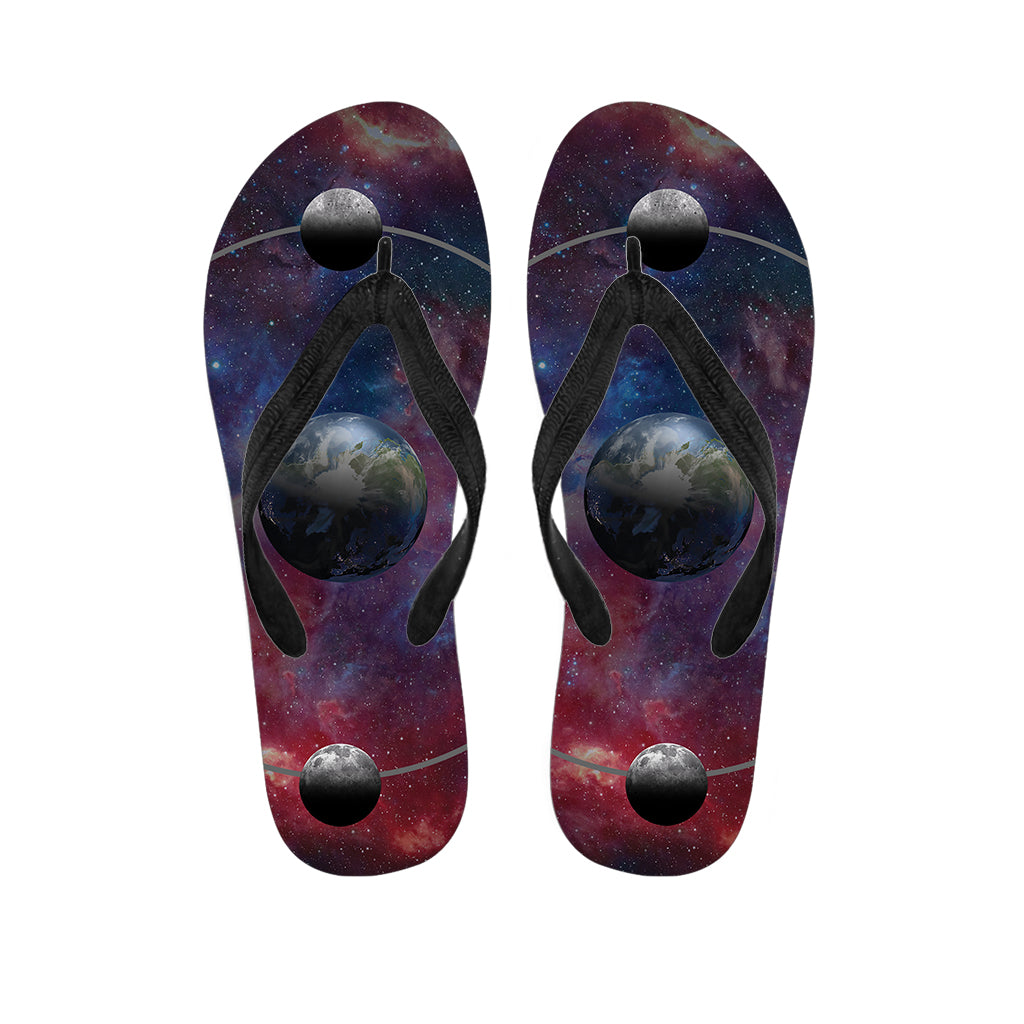 Galaxy Lunar Phase Print Flip Flops