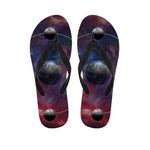Galaxy Lunar Phase Print Flip Flops