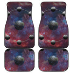 Galaxy Lunar Phase Print Front and Back Car Floor Mats