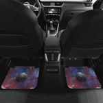 Galaxy Lunar Phase Print Front and Back Car Floor Mats