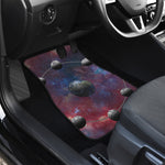Galaxy Lunar Phase Print Front and Back Car Floor Mats