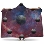 Galaxy Lunar Phase Print Hooded Blanket