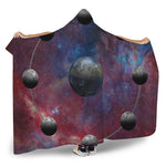 Galaxy Lunar Phase Print Hooded Blanket
