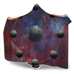 Galaxy Lunar Phase Print Hooded Blanket