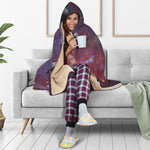 Galaxy Lunar Phase Print Hooded Blanket