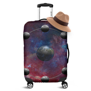 Galaxy Lunar Phase Print Luggage Cover