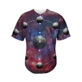 Galaxy Lunar Phase Print Men's Baseball Jersey