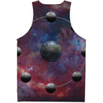Galaxy Lunar Phase Print Men's Tank Top