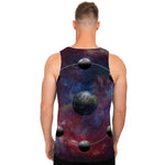 Galaxy Lunar Phase Print Men's Tank Top