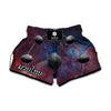 Galaxy Lunar Phase Print Muay Thai Boxing Shorts